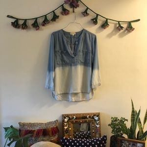 Ombré Chambray Top